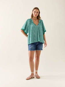 Isle Of Mine Esther Shirred Top Baltic