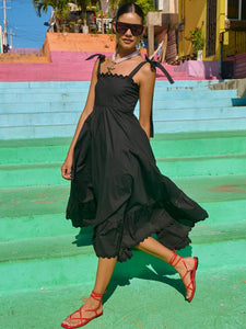 Haven Brasilia Tie Maxi Dress Black