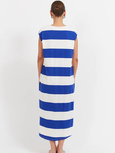 Haven Jardin Stripe Tshirt Dress Azul