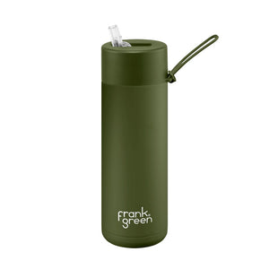 Frank Green 20oz Reusable Bottle Straw Khaki