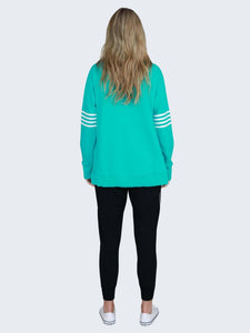 3rd Story Celeste Stripe Band 3S Sweater Aquatic Blue