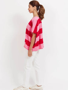 Haven Jardin Stripe Tshirt Garnet