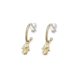 Palas Hamsa Hand Hoop Earrings