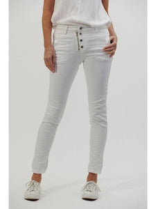 Italian Star 8123 Classic Button Jean White - 5Five7Five