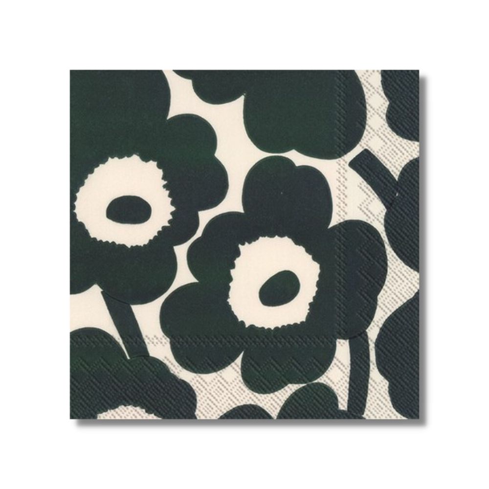 Marimekko Unikko Black / White Tea Towel - Set of 2