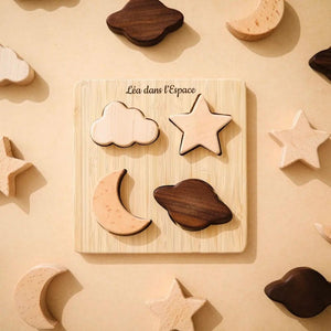 Les Petits Citrons Montessori Wooden Puzzle Space